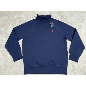 Polo Ralph Lauren Turtleneck Mens‎ M Blue Sweatshirt Red Pony MSRP $125
